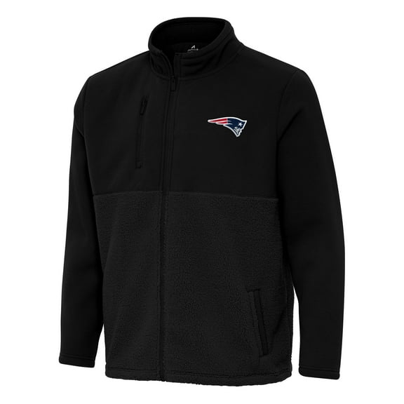 Men's Antigua Black New England Patriots Daily Fused Full-Zip Jacket