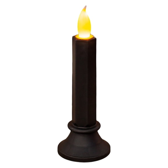 1 Pc Halloween Flameless Taper Candles Flickering Battery Operated 3D Wick White LED Taper Candles for Halloween Dinner Table Weddin & Indoor Mantel Decor, 6.3x2.17 Inch, Black