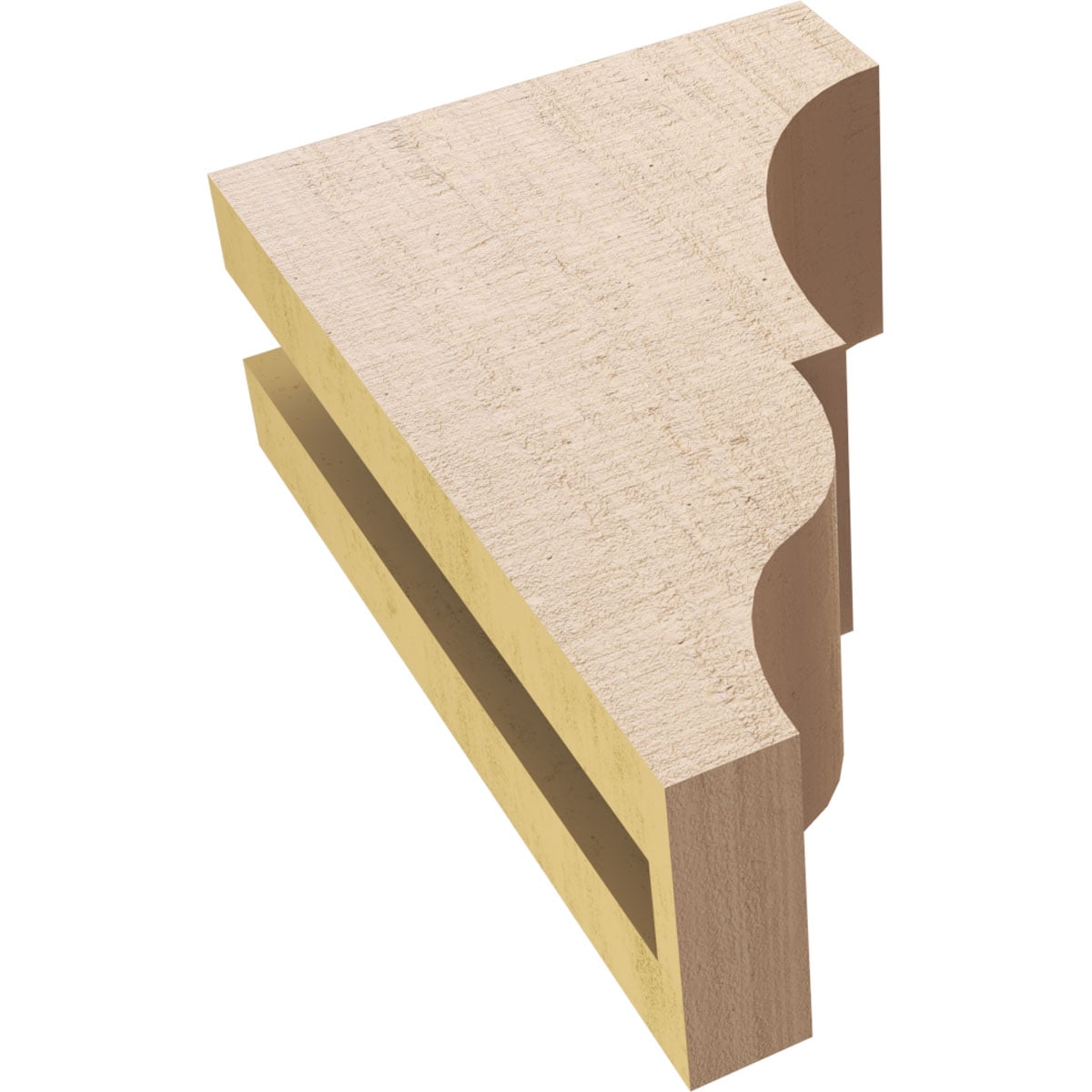 3"W x 6"D x 9"H Classic Asheboro Rough Cedar Woodgrain TimberThane Corbel, Primed Tan