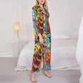 thumbnail image 3 of Picia Colorful Giraffes with Drinks Pattern Women’s Long-Sleeve Sleepwear Set - Soft 2-Piece Loungewear with Pockets, Comfy PJs for Relaxing Nights-Small, 3 of 7