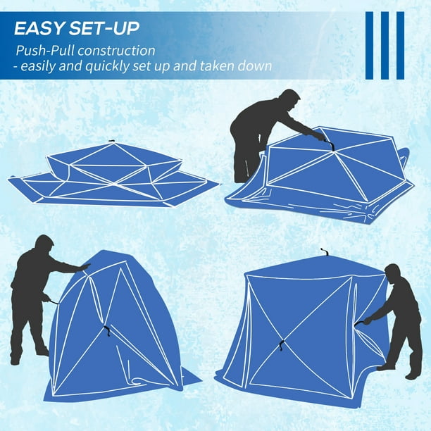 Outsunny 4 Person Insulated Ice Fishing Shelter, Pop-Up Portable