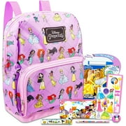 DECADE WEST Fast Forward New York Disney Princess Preschool Backpack for Kids, Toddlers ~ 5 Pc School Supplies Bundle with Disney Princess 10" Mini Backpack for Girls, 400+ Stickers, Pens, Coloring Book and More