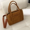 thumbnail image 3 of Bolso bandolera Bolso cruzado de pana de gran capacidad, bolsos de mensajero para mujer, bolsos de compras portátiles simples e informales a la moda para vacaciones de fin de semana, 3 of 9