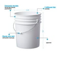 Premium 5 Gallon Bucket with Easy Peel Lid, Food Grade BPA Free HDPE