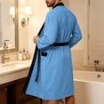 thumbnail image 6 of successthop Bathrobes for Men Long Sleeves Bathrobe Knee Homewear Belted Sleepwear Jacquard After Bath Fall Loungewear, 6 of 8