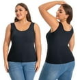 thumbnail image 2 of 1/2 Pack Women's Plus Size Tank Tops with Buit-in Bra, Women's Camisole Seamless Compression Tank Top Shapewear Body Shaper Base Layer Undershirt Underwear Tops, XL-4XL, 2 of 9