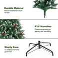 thumbnail image 4 of 7FT Artificial Christmas Tree w/ 1100 PVC Branch Tips, Red Berries for Home Office Party Decor, Snow Flocked Xmas Tree with Foldable Metal Stand, Indoor Holiday Festival Decoration, 4 of 8