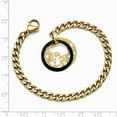 thumbnail image 2 of Stainless Steel Ceramic Polished Laser Cut Yellow Ip-plated Bracelet - 7.25 Inch, 2 of 2
