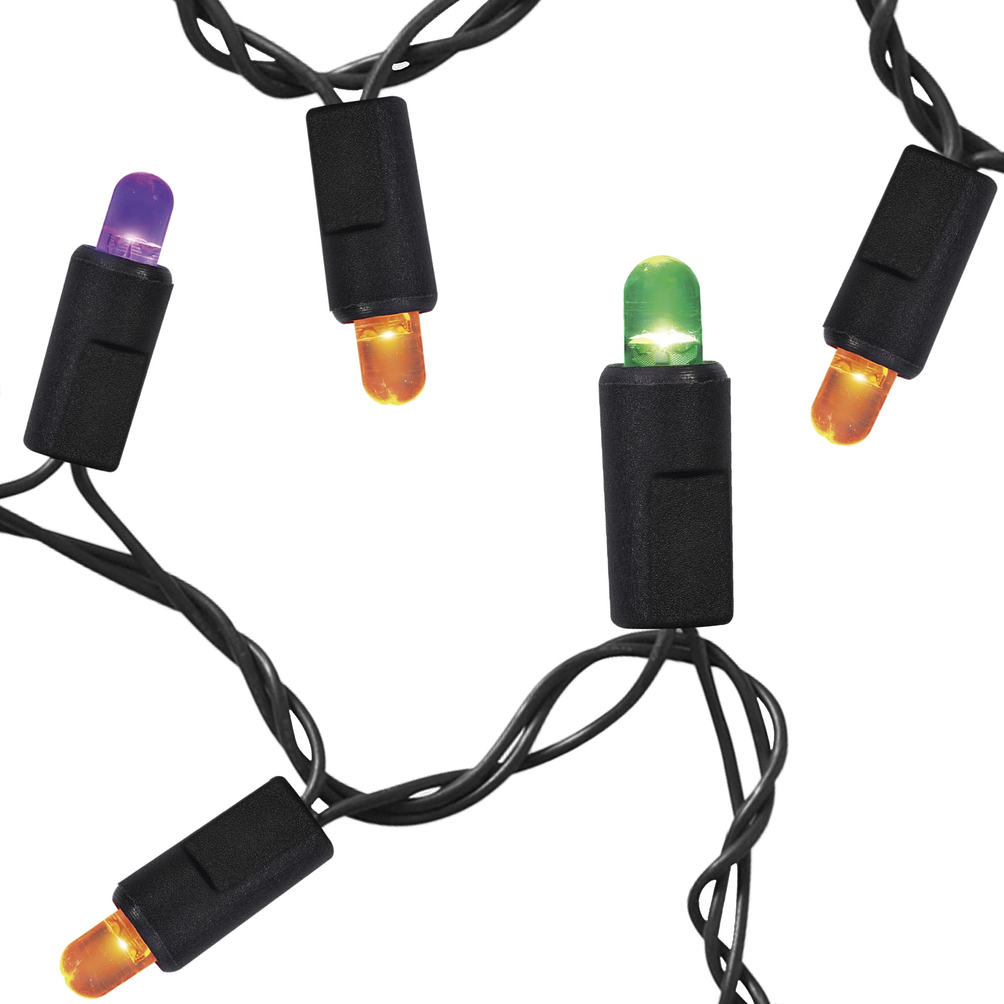Orange and Multicolor Lights, 100CT, Dome LED, 8-Function Color Sync, 19.5ft, Halloween Indoor/Outdoor, by Way To Celebrate