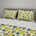 thumbnail image 2 of Lemons Comforter & Sham Bedding Set, Vibrant Summer Colors Tropical Tasty Citrus Fruit Blossoms Hand Drawn Print, 3 pcs Duvet Set Microfiber Filling Quilt, 5 Sizes, Yellow and Green, by Ambesonne, 2 of 4