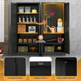 thumbnail image 5 of Metal Storage Cabinet with Locking Doors and 4 Adjustable Shelves,71" Tall Metal Garage Storage Cabinet,Metal Cabinet Storage for Office,Home,Garage,Gym,School (Black/ Required-Assembly), 5 of 8