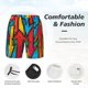 thumbnail image 3 of Balery Colorful Arrow Graffiti Pattern Bañador para hombre, shorts de playa de secado rápido con entrepierna y forro de compresión-Medium, 3 of 6