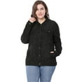 thumbnail image 3 of GRACE & GRANDEUR Women's Plus Jean Jacket Button Closed Cropped Denim Jacket, 3 of 6
