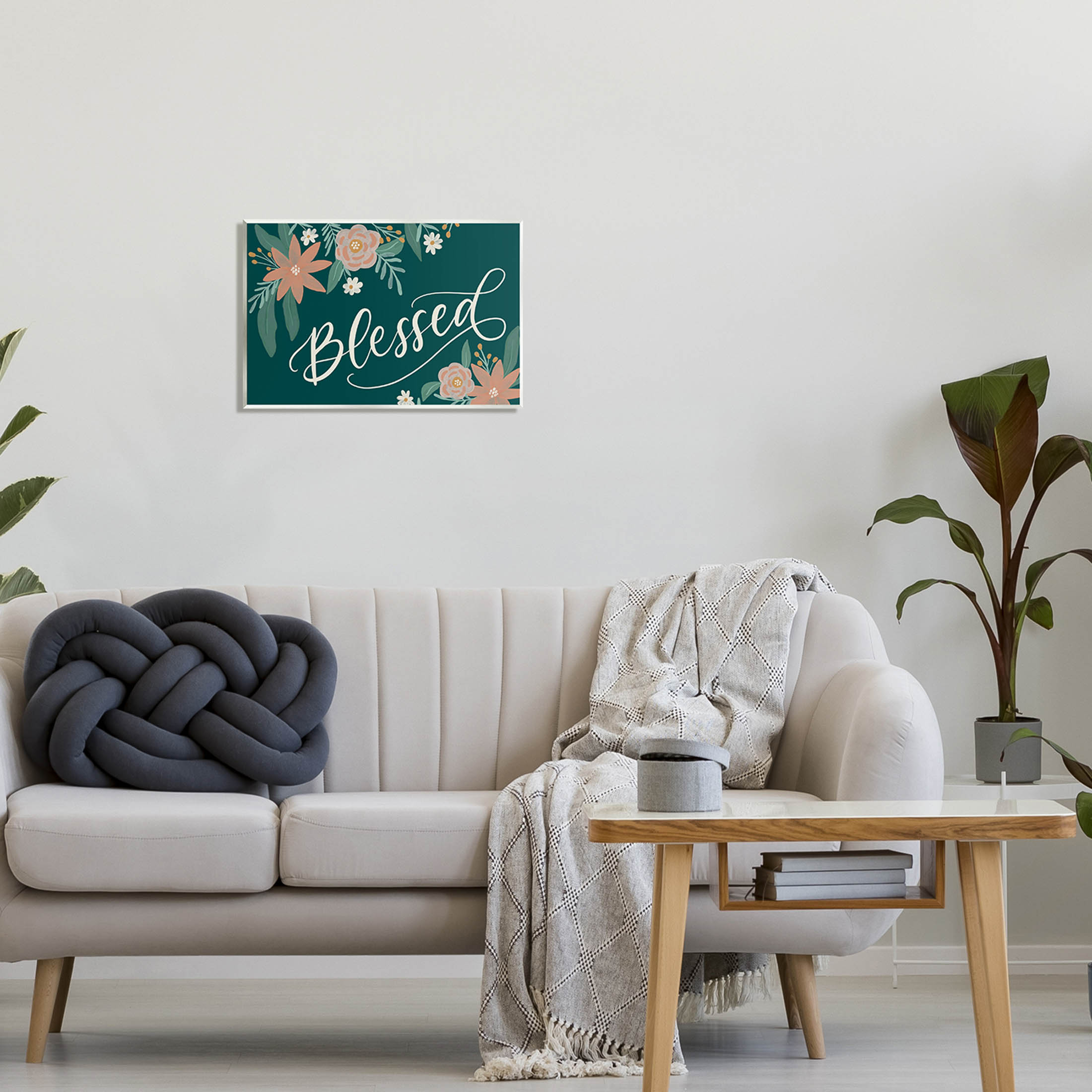Blessed Floral Green Blossoms Botanical & Floral Graphic Art Unframed Art Print Wall Art