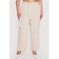 thumbnail image 3 of Women's Plus Size Gauze Knit Wide Leg Cargo Pants, 3 of 4