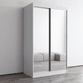 thumbnail image 2 of Aria 2 Door Modern 47" Wardrobe Armoire with All Mirror Fronts, 2 of 5