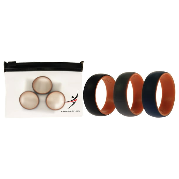 Juego de Anillos de Cúpula de Dos Capas de Silicona para Bodas ROQ Naranja Anillo 3 x 14 mm