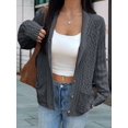 thumbnail image 5 of Women'S Oversized Chunky Knit Cardigan Fashion Long Sleeve Front Open Sweater Fall Winter Outerwear Dark Gray M, 5 of 7
