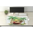 thumbnail image 2 of Beach Computer Mouse Pad, Illustration Relax Exotic Summer Holidays on Hammock Theme Hot Paradise Lands, Rectangle Non-Slip Rubber Mousepad X-Large, 35" x 15" Gaming Size, Multicolor, by Ambesonne, 2 of 2