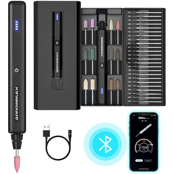 Bolígrafo de grabado AM ARROWMAX SGS MINI con Bluetooth de 36 bits, color negro