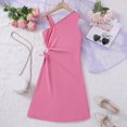 thumbnail image 3 of Fsqjgq Baby Girl Clothes Toddler Easter Dress Cute Girls Plus Size Dresses 18-30 Girls Pink Kids Children Girls Summer Sleeveless Solid Color Princess Dress Casual Dress for Girls 8Y, 3 of 6