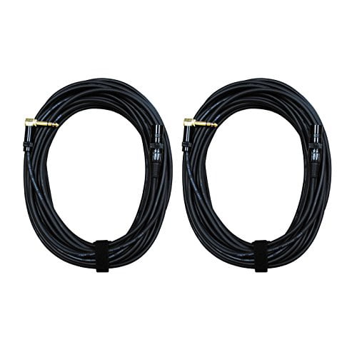 2 Pack Audio 2000s E26106P2 1/4 TRS Right Angle to 1/4 TRS 6 Ft Cable 