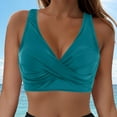 thumbnail image 2 of Women Plus Size Bikini Top - Twist Front Swimsuit Top Push Up Full Coverage Bathing Suit 2025 Swim Bra for Large Bust, 2 of 9