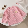 thumbnail image 2 of Gubotare Cardigan Girls Uniform Girls Cardigan Youth Cute Open Front Sweater Fall Fashion Back to School Clothes Casual Long Sleeve Outwear 5T 6T (Pink,5-6 Years), 2 of 8