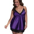 thumbnail image 7 of BKQCNKM Nightgowns for Women, Lace Nightgowns for Women, Silk Nightgown for Women, Nightwear Nightdress Lace Size Sleepwear Underwear Plus, V Neck Nightgowns,Purple 5XL, 7 of 7