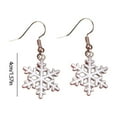 thumbnail image 3 of HongHeng Snowflake Earring Clear Cubic Zirconia Sparkle Hook Dangle Drop Earrings for Women for Christmas, 3 of 6