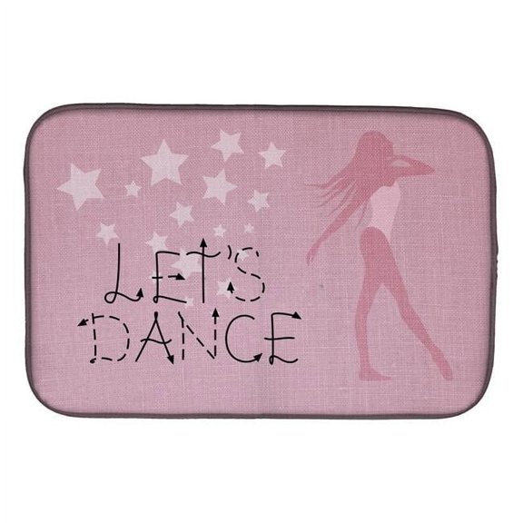 Lets Dance Linen Pink Dish Drying Mat