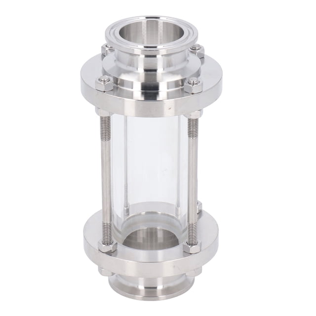 Verre à Visée en Ligne avec Embout à Pince, Verre Sanitaire à Visée Droite en Acier Inoxydable 304