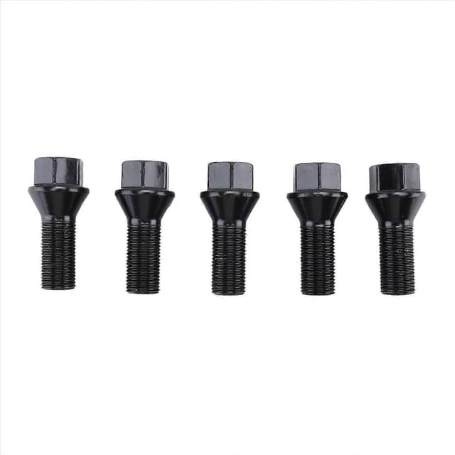 5Pcs M14 x 1.25 Black Wheel Locking Lug Bolt Nut Steel 36136781151 for - X3 X5 E70 E71 F20 F25 X5 X6