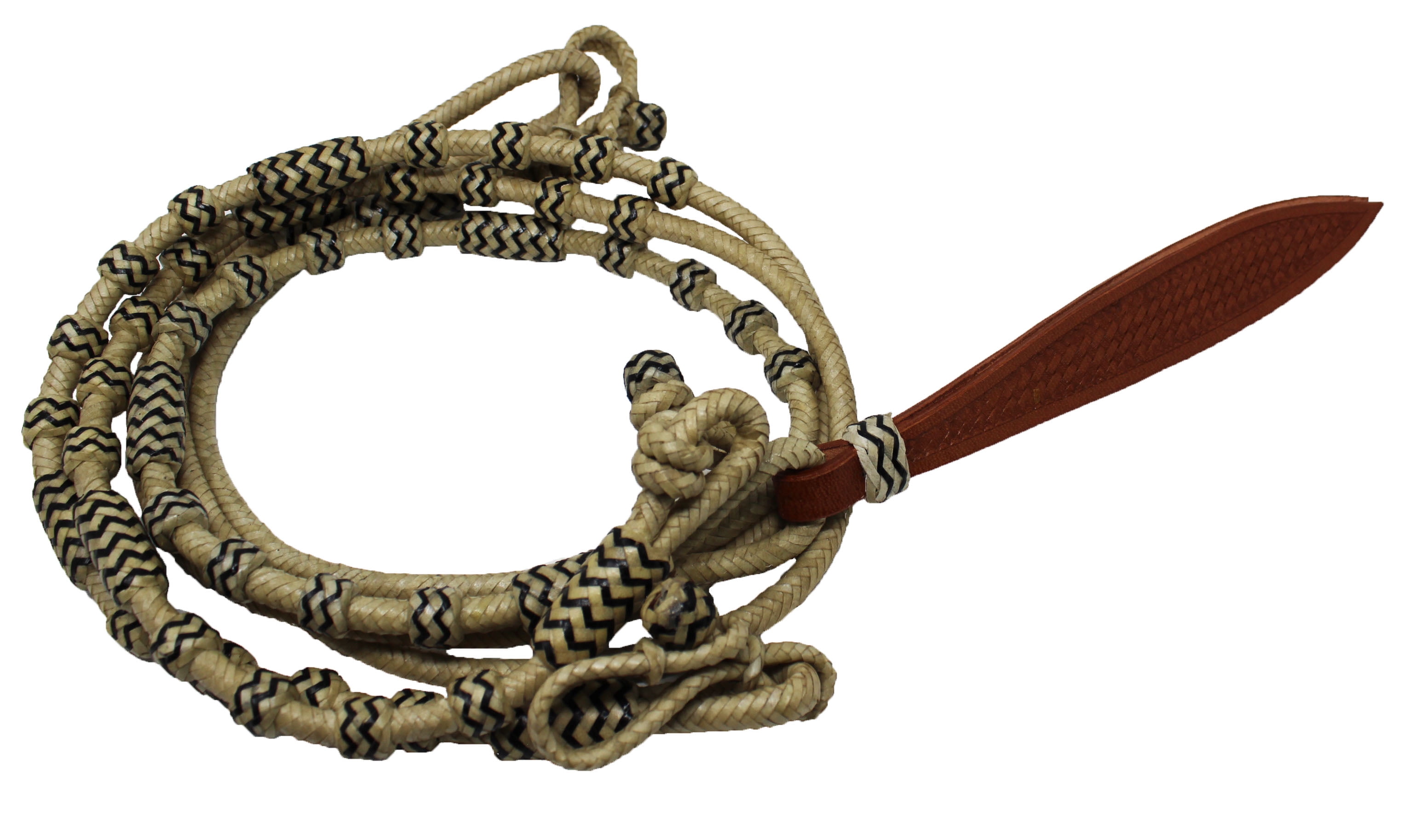 Horse Braided Natural Rawhide Leather Rommel Romel Romal Reins Tack