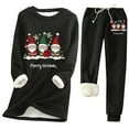 thumbnail image 2 of Mifsaly Womens Jogger Set Christmas Santa Print Sherpa Lined Track Suits 2 Piece Fleece Xmas Outdoor Workout Matching Outfits Thicken Warm Pullover Sweatshirt & Thermal Loose Joggers with Pockets, 2 of 4