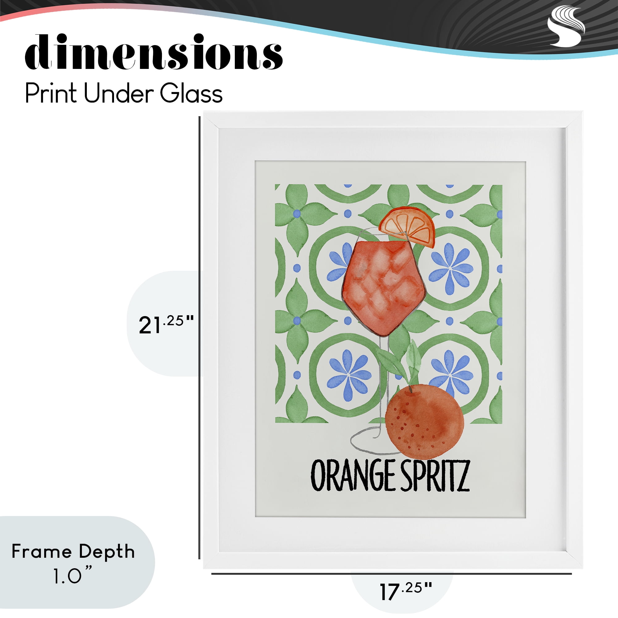 Stupell Industries Orange Spritz On My Mind White Framed Print Under Glass, design by Nina Jacobs