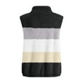 thumbnail image 7 of UFOUND Women's Coat Vest Winter Plus Size Casual Color Block Plush Zipper Warm Outwear, 7 of 7