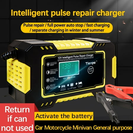 

12V 6A Smart Car Battery Charger for Car Motorcycle Digital LCD Display