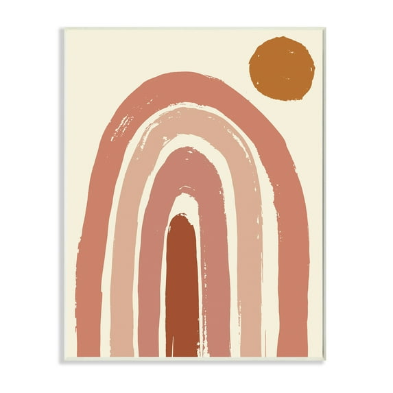 Stupell Industries Desert Sun Rainbow Landscape Soft Beige Sky,13 x 19,Designed by Jess Bruggink