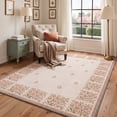 thumbnail image 3 of KUETH 8x10 Vintage Floral Rug for Living Room, Large Machine Washable Soft Low Pile Non Slip Backing Area Rug, Cream Blush Rug for Bedroom Office, 3 of 4