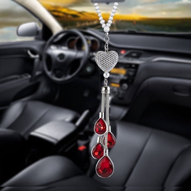 Adornos brillantes para espejo retrovisor, accesorios colgantes para espejo retrovisor de automóvil