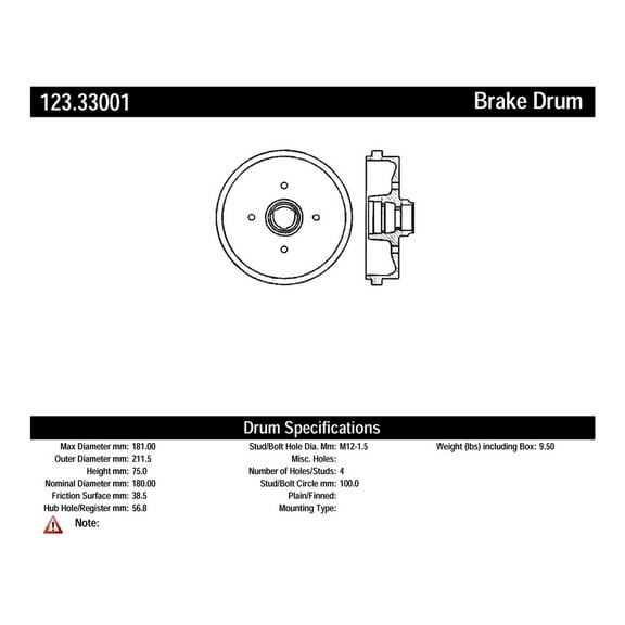 Brake Drum Fits select: 1975-1982 VOLKSWAGEN RABBIT, 1986-1993 VOLKSWAGEN CABRIOLET
