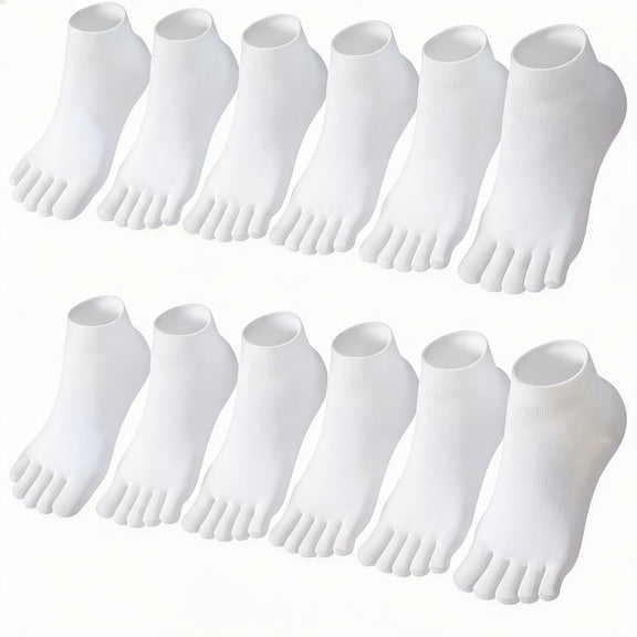 BlinkLLX 6 Pairs Cotton Toe Socks Low Cut No Show Athletic Socks for Men Women