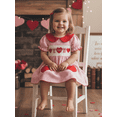 thumbnail image 5 of Jxzom Newborn Baby Girl Valentines Outfit Puff Short Sleeve Somcked Romper Dress Heart Bow Embroidery Plaid Jumpsuit Infant Cute Valentines Clothes, 5 of 9