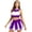 Purple, variant on vastwit Womens Cheer Leader Costume Uniform Cheerleading Crop Top with Pleated Mini Skirt Sets Purple XXL