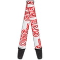 thumbnail image 1 of Buckle-Down Guitar Strap, OMG Give Me A Break White Red, 2 Inches Wide, 1 of 1