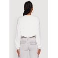thumbnail image 5 of Women's Long Sleeve Cropped Bubble Hem Sweatshirt, 5 of 5