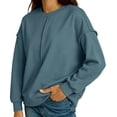 thumbnail image 2 of Oversized Sweatshirt for Women Long Sleeve Drop Shoulder Casual Seams Plain Crewneck Sweatshirts Pullover Tops, 2 of 8