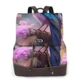 thumbnail image 1 of Balery Beautiful Flower Blue Bird Mochila de Cuero para Mujeres, Gran Capacidad, Bolsa de Viaje Multifuncional, Mochila de Cuero y Bolsa de Hombro para Mujeres, 1 of 4