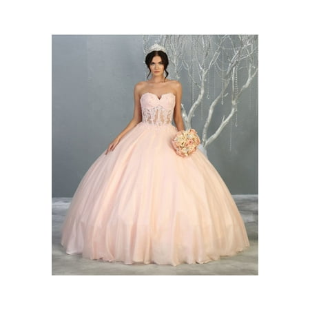 Strapless Corset Back Sweet 16/15 Ball Gown & Plus Size